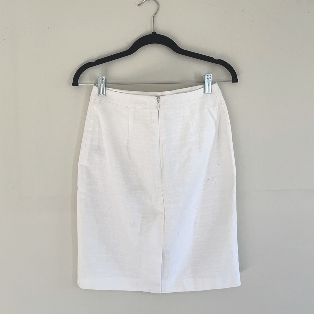 DKNY white linen skirt